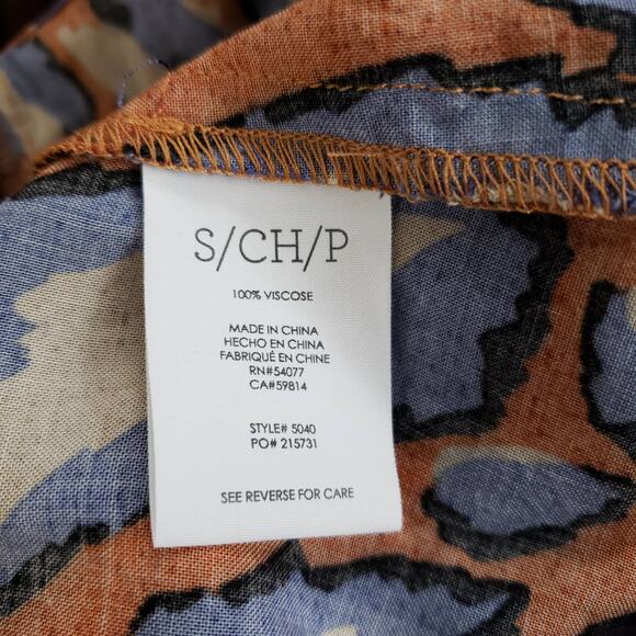 CAbi Isla Animal Print Cami Button Front Orange Purple Viscose 5040 Small - Picture 9 of 10